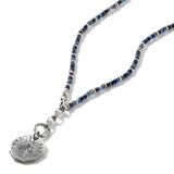 John Hardy Mens Dual Design Amulet Medallion Bead Necklace with Classic and Volcanic Reticulated Pendant