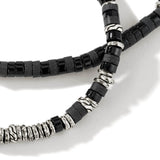 John Hardy Mens Heishi Bead Black Onyx and Sterling Silver Necklace - Close-up