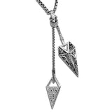 John Hardy Mens Tiga Arrowheads Pendant Necklace in Silver and 18K Gold - Reverse Side