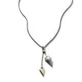 John Hardy Mens Tiga Silver Arrowheads Pendant Necklace with 18K Gold