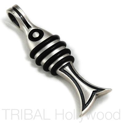ORBITAL FISH Pendant in Silver with Rubber O-Rings by Bico Australia