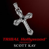 Scott Kay LARGE ENGRAVED CROSS Sterling Silver Mens Pendant
