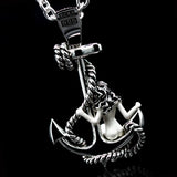 THE NYMPH Vintage Ship Anchor Tattoo Mens Pendant Necklace by Ecks - Back View