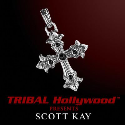 ROYAL ONYX CROSS PENDANT in Sterling Silver by Scott Kay