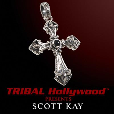 Scott Kay FLEUR DE LYS CROSS PENDANT Sterling Silver Mens Pendant