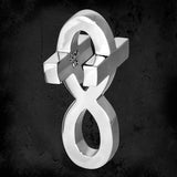 Ecks 2-in-1 INFINITY SYMBOL MODERN CROSS Sterling Silver Mens Necklace - Side View