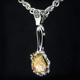 Ecks LOVE MUSCLE Human Heart 14k Gold Plated Silver Mens Necklace - Side View