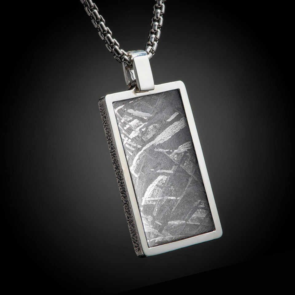 William Henry PINNACLE METEORITE Dog Tag Pendant Chain for Men
