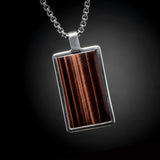 William Henry PINNACLE TIGERS EYE Dog Tag Pendant Chain for Men