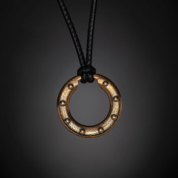 William Henry ORBIT BRONZE Ring Medallion Pendant Necklace for Men