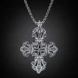 William Henry TRANQUILITY CROSS Silver Pendant Mens Necklace - Front View
