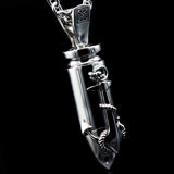 THE PEACE Anchor and Bullet Pendant Necklace for Men in Sterling Silver by Ecks - Side View