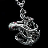 ABYSS Octopus and Anchor Mens Pendant Necklace in Sterling Silver by Ecks