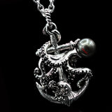 ABYSS Octopus and Anchor Mens Pendant Necklace in Sterling Silver by Ecks - Back View