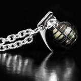 Ecks BLACK PEARL HAND GRENADE Mens Necklace - Side View