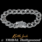 CELTIC CURB LINK BRACELET Sterling Silver Keith Jack Mens Bracelet