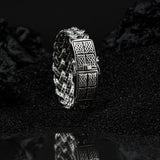 CELTIC KNOT PANELS Woven Sterling Silver Mens Bracelet by Keith Jack