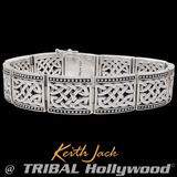 BRAVEHEART BRACELET Keith Jack Celtic Weave Panel Link Mens Bracelet