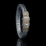 GOLD CELTIC KNOTS Woven Sterling Silver Mens Bracelet by Keith Jack