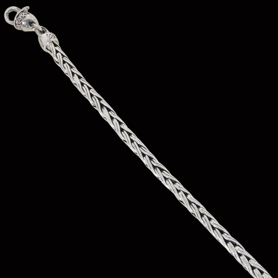 CELTIC WHEAT CHAIN Thick Width Silver Mens Chain by Keith Jack