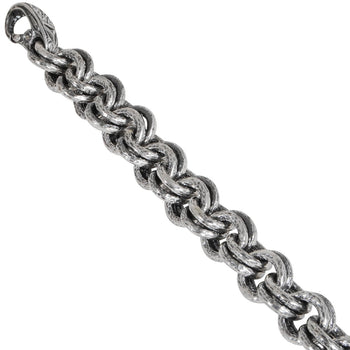 PICTISH CHAIN Double Oval Ring Silver Mens Necklace by Keith Jack