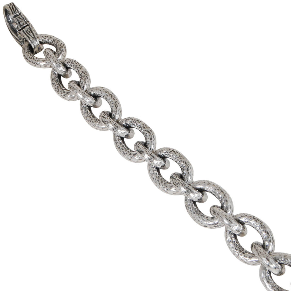HAMMERED OVAL LINK CHAIN for Men in Sterling Silver by Keith Jack