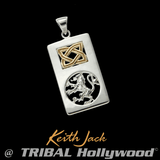 RAMPANT LION Silver and Gold Chain Pendant for Men by Keith Jack