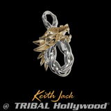 DRAGON INFINITY KNOT Gold and Silver Chain Pendant by Keith Jack