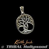 GOLD LEAF TREE OF LIFE Celtic Medallion Pendant for Men by Keith Jack
