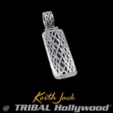 Keith Jack GOLD BAR Celtic Knot 18k Gold & Silver Mens Chain Pendant