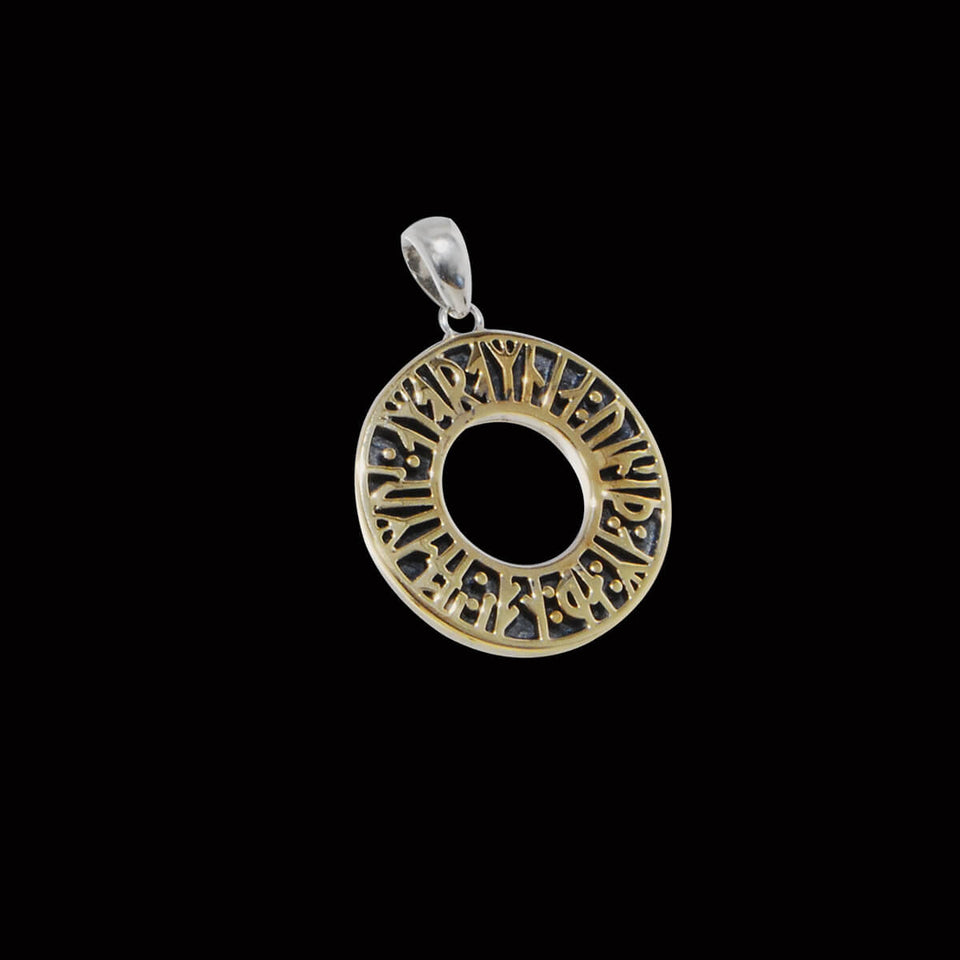 GOLD RUNES MEDALLION Mens Necklace Pendant By Keith Jack