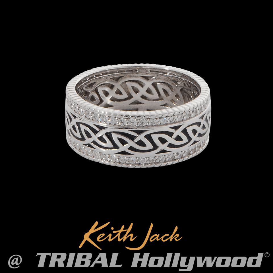 GREY WINDOW TO THE SOUL Celtic Knot Mens Ring by Keith Jack