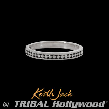 RIVETED BAND Extra Thin Width Sterling Silver Mens Ring by Keith Jack