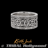 CELTIC KNOT BAND Thick Width Sterling Silver Mens Ring by Keith Jack