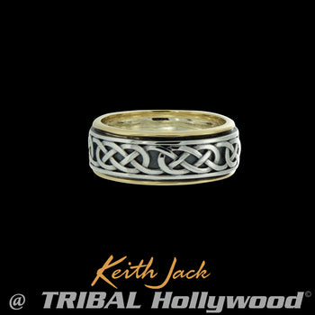  celtic wedding band men, gold braided wedding ring viking, mens  promise ring gold braided, men proposal ring gold silver, woven band for  him : Handmade Products