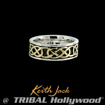 BELSTON GOLD CELTIC KNOT RING for Men with 10k Gold by Keith Jack