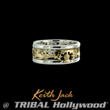 GOLD THISTLE RING Silver and Gold Keith Jack Mens Ring Band