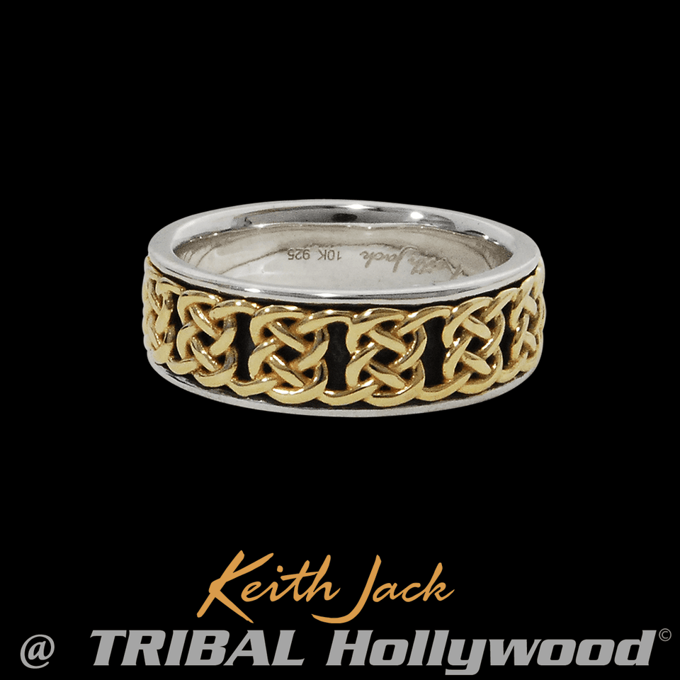 CELTIC DOUBLE KNOT Gold and Silver Ring for Men by Keith Jack