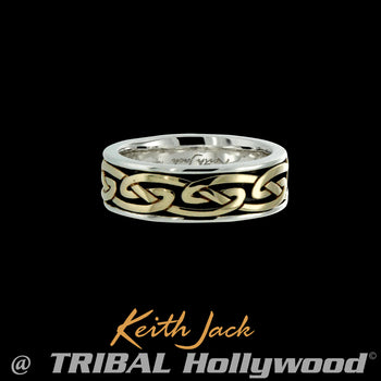 LARO GOLD ETERNITY RING Celtic Knot Keith Jack Mens Ring Band