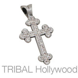 BLANIK Faith Guardian Mens Cross Pendant w Swarovski Crystals by Bico