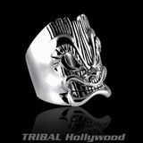 Ecks TIKI RING Sterling Silver Tribal Mens Ring