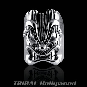 Ecks TIKI RING Sterling Silver Tribal Mens Ring