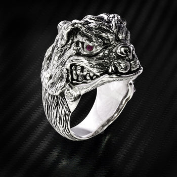 MARINE CORPS BULLDOG Sterling Silver Mens Ring by Ecks