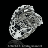 CHAMPION Football Helmet Skull Ring for Men in Silver from Ecks