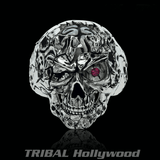 ONE-EYED PIRATE SKULL Ring for Men in Sterling Silver from Ecks