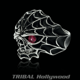 SPIDER SKULL Ring for Men in Sterling Silver from Ecks