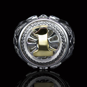 KING OF SPEED Race Car Men's Ring in Silver and 14k Gold by Ecks