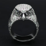FREEDOM Blue Eyed American Bald Eagle Ring for Men in Silver by Ecks