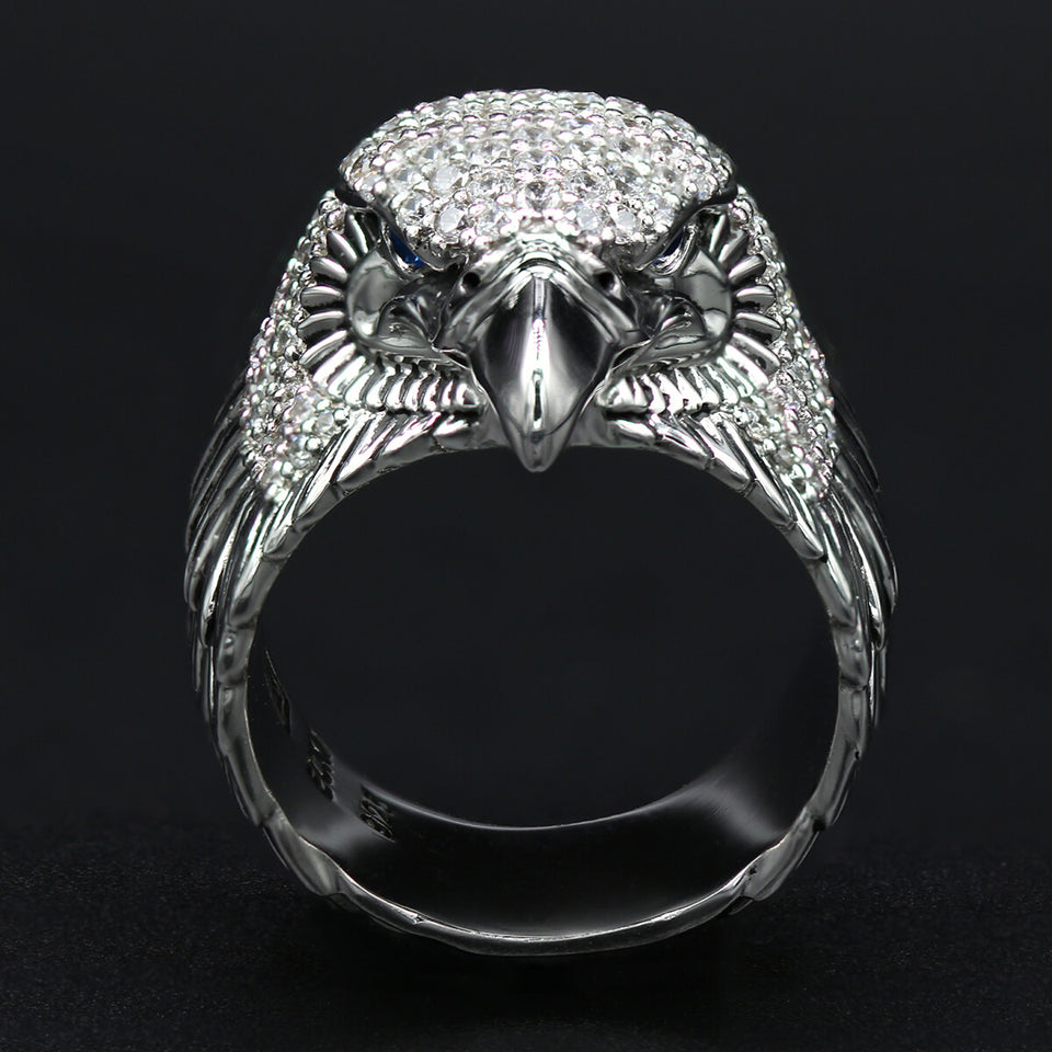 MEN'S SILVER DIAMOND EAGLE RING | Gold Star Jewellers