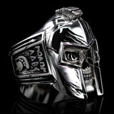 SPARTAN WARRIOR Skull Ring for Men in Sterling Silver by Ecks - Side View 1